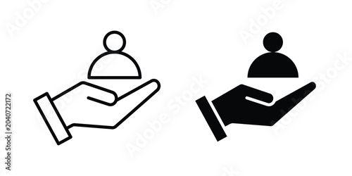 Obraz na płótnie Customer icon outline icons collection. Flat icons