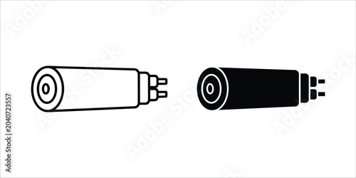 Photos Black and white coaxial cable connectors