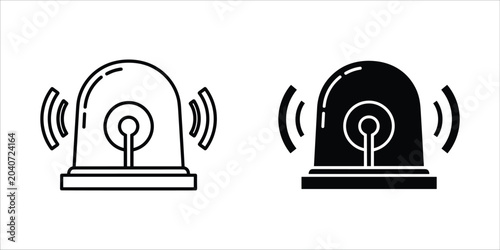 Cuadro en lienzo Black and white siren speakers emitting sound waves