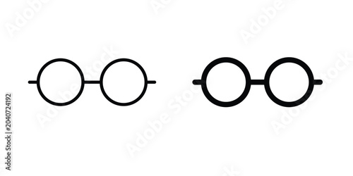 Canvastavla Glasses icon outline icons collection. Flat icons