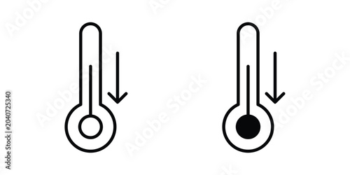 Bild auf Leinwand Low Temperature icon outline icons collection. Flat icons