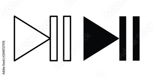 Foto Play pause icon outline icons collection. Flat icons