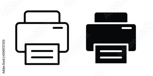 Fotografía Print icon outline icons collection. Flat icons