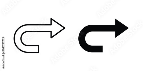 Cuadro en lienzo Redo icon outline icons collection. Flat icons