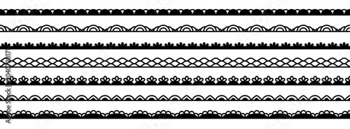 Photos Seamless pattern with lace trim tapes