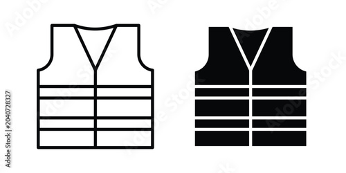 Foto Safety vest icon outline icons collection. Flat icons