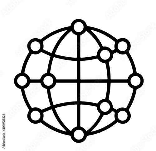 Global network connection grid icon representing international digital business