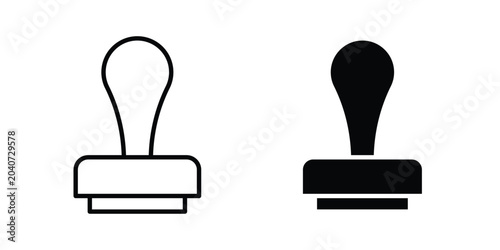 Foto Stamp icon outline icons collection. Flat icons