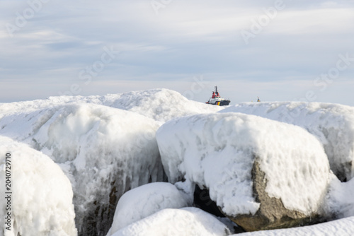 Frozen Baltic sea in February 2026, Rügen