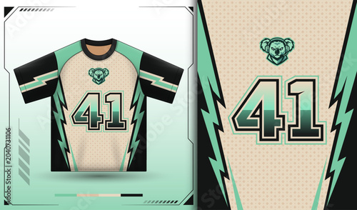 Canvas Print Koala Force Esports Jersey Number 41 Mint Green Gaming Uniform Vector Design