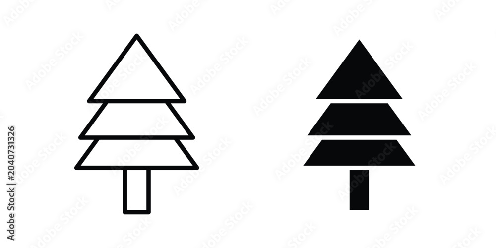 Obraz premium Tree free icon outline icons collection. Flat icons