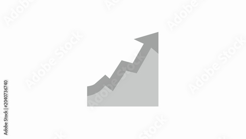 Bilde på lerret Gray upward trending chart graph icon.