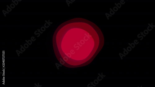 Intense crimson red orb pulses and morphs through turbulence displacement, radiating a deep glowing energy.
