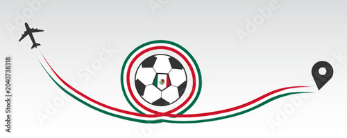 Quadro su tela Soccer ball, sports travel concept