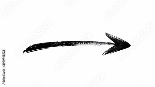 Hand drawn black brush stroke curved arrow pointing left ink doodle icon transparent background vector element