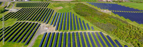 Solar panel installation in Glasgow forming Scotlands largest solar development