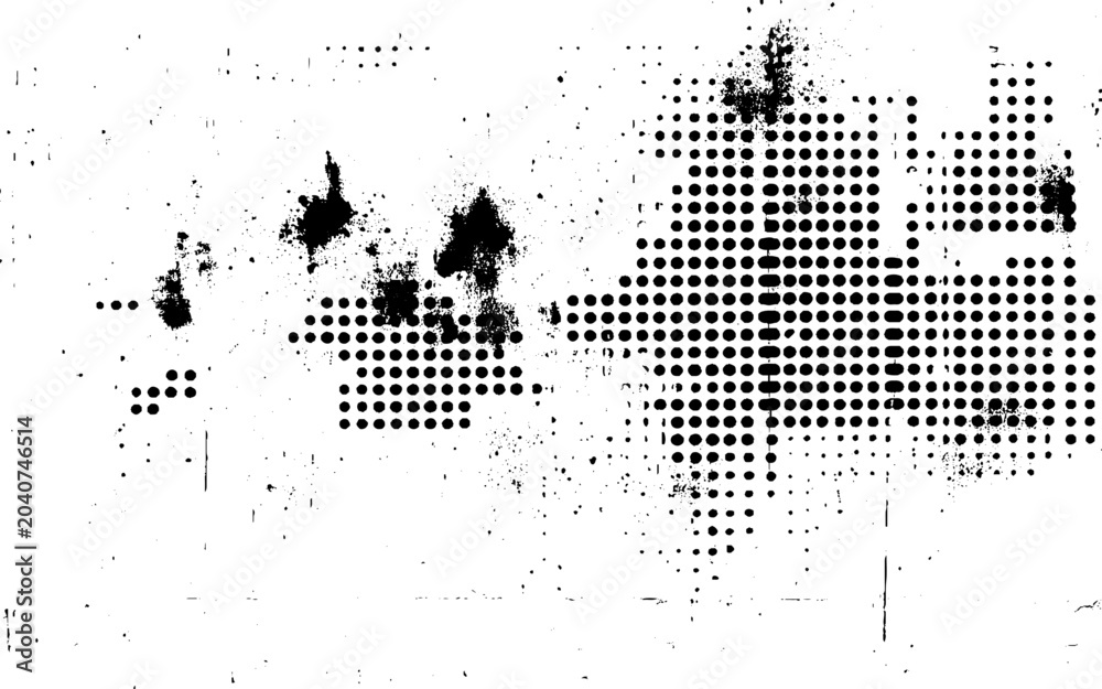 Obraz premium Minimalist black and white abstract textured vector background. Vector grunge halftone.