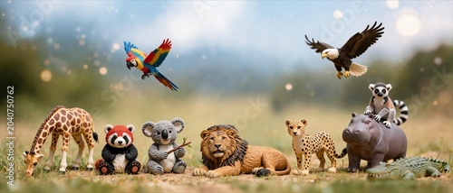 Extraordinary Wildlife Gathering Featuring Mammals Birds and Reptiles in Nature