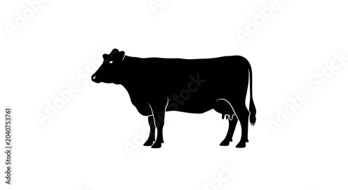 Black horse silhouette standing on white background