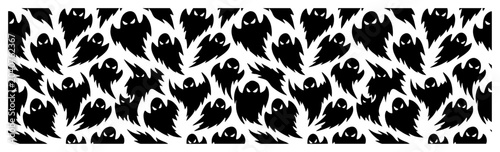 Canvastavla Ghost silhouettes flying in spooky pattern for Halloween background