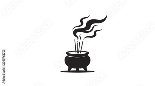 Konstfotografi Black silhouette of a cauldron.