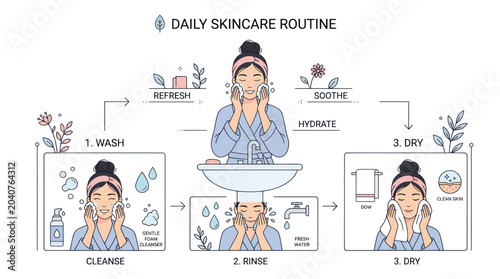 Daily Skincare Routine Steps: Wash, Rinse, Dry for Healthy Skin