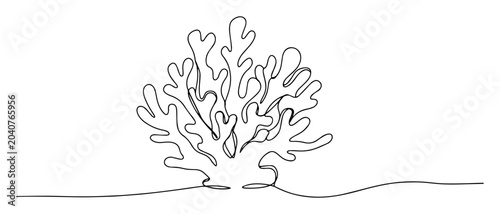 Bild auf Leinwand Coral reef plant in continuous single line art style