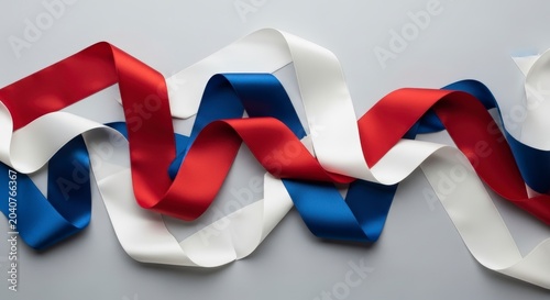Red white and blue ribbon streamers.