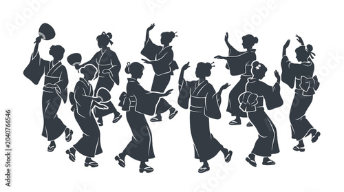 Obraz na płótnie People dancing in traditional costumes.