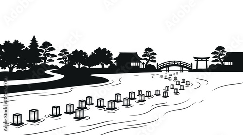 Photos Many small boxes floating on water.