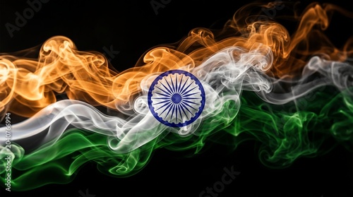 Aug 15 independence day india flag smoke art abstract