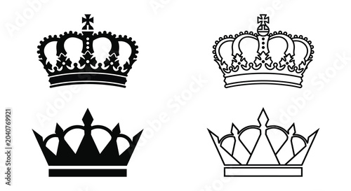 Fotografie four crown designs in black and white