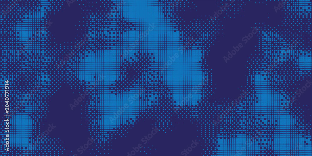 Fototapeta premium Geometric Blue Mosaic Formations with Pixel Density geometric artwork