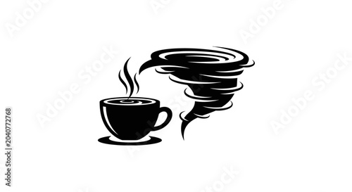 Фотография Hot Coffee Tornado Concept - Energy Boost and Morning Rush