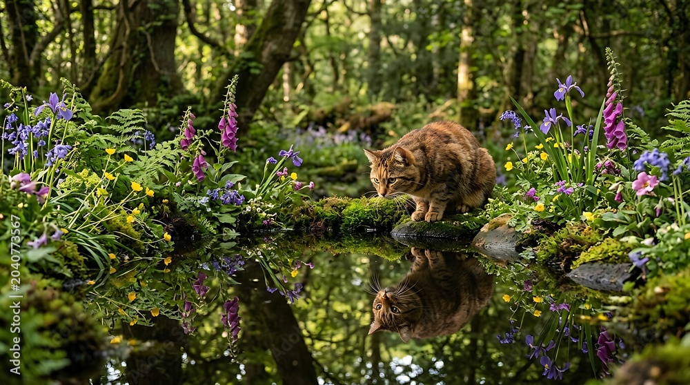 Fototapeta premium brown bear in the pond
