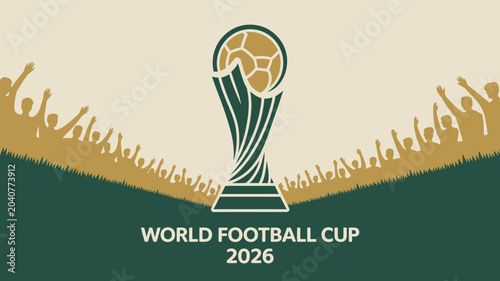 Foto football trophy minimalist vector poster cup design art sports event world fan c