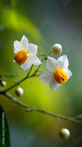 Colorful Mediterranean Daisy Flowers with Yellow Centers on Soft Green Background Close Up