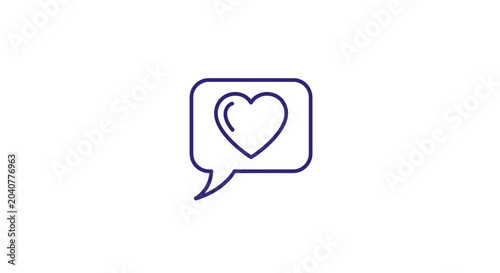 Foto Heart in speech bubble icon.