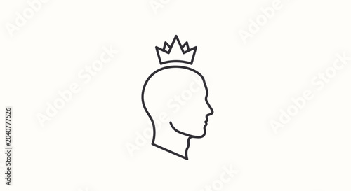 King Head Crown Icon.