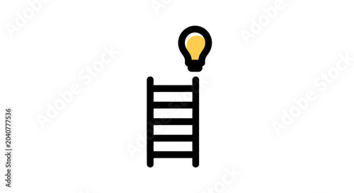 Ladder with Light Bulb Idea.