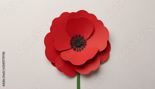 Red Paper Poppy Flower Art
