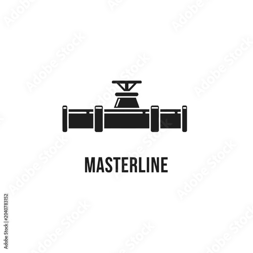 Industrial Pipeline Icon with Valve and Masterline Text
