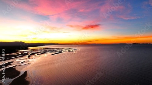 Photos Spectacular aerial sunset of Bushland Beach Townsville Queensland, Australia