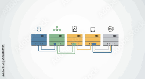 Photos A colorful flowchart with various connected boxes.