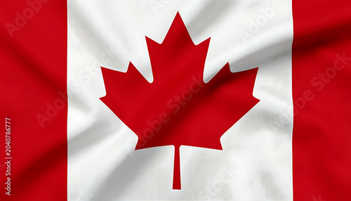 Canadian Flag with Maple Leaf Symbol
