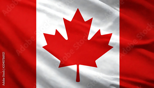 Canadian Flag with Maple Leaf Symbol
