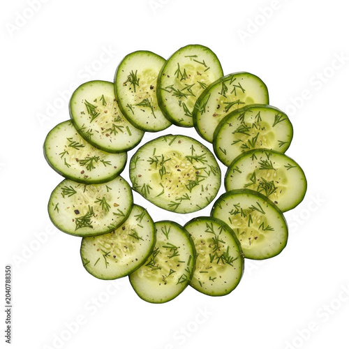Green lemon coins arranged in circular pattern