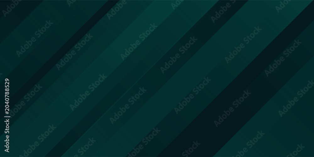 Obraz premium Dark green abstract stripes background vector with gradient shades, modern geometric design. Suit for business banners, templates, flyers, brochures, wallpaper, and presentation