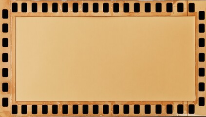 Film strip frame with blank beige center.