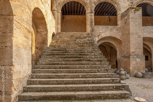 At the Knights' Hospital of the Order of St. John in the Old Town of Rhodes. UNESCO World Heritage Site.